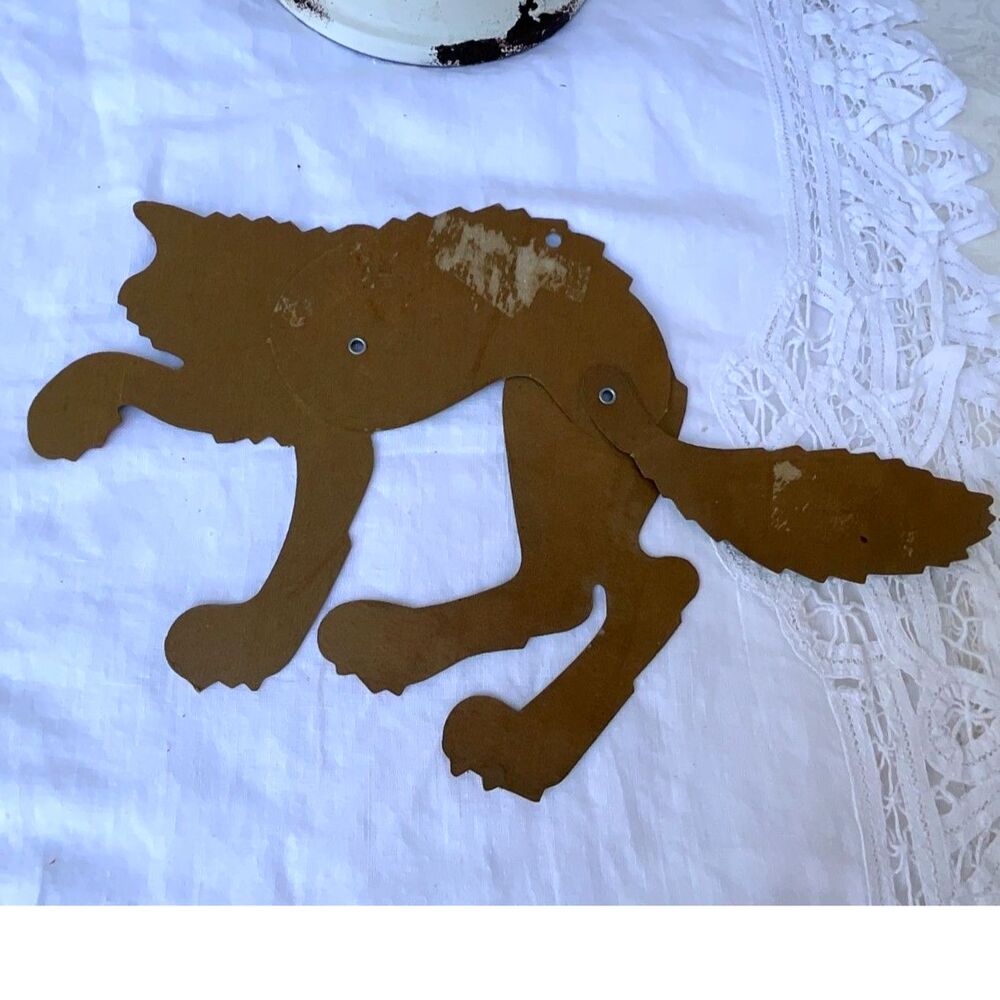 Vintage Beistle Halloween cat die cut scary black cat neon green outline GUC - Picture 4 of 4